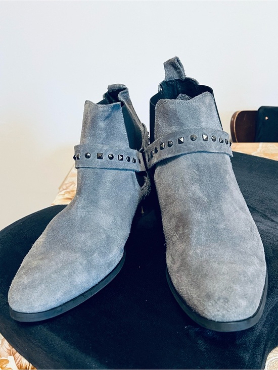  Gray Suede Studded Chelsea Boots main image 10